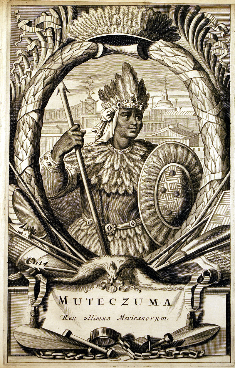 Montezuma - Aztec Emperor of Mexico c 1671 - Montanus