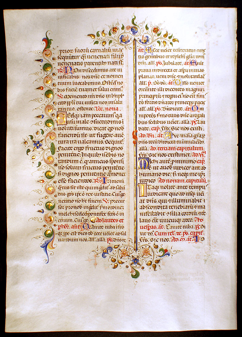 Medieval Breviary Leaf - Breviary of Leonello d'Este