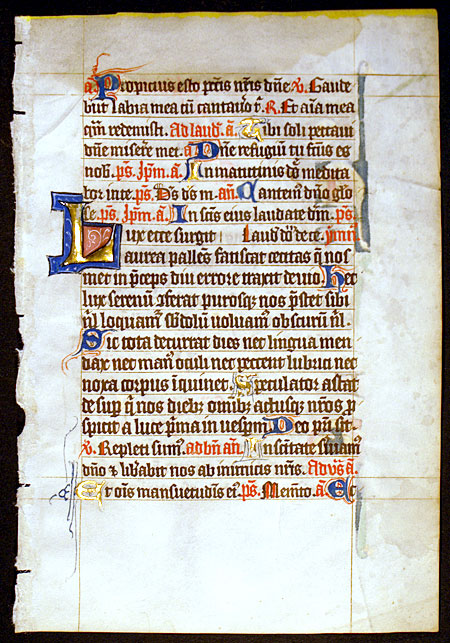 Medieval Breviary Leaf - French Flanders