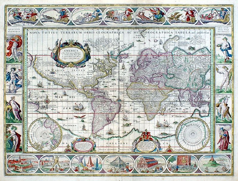 ''Nova Totius Terrarum Orbis'' c. 1635 Blaeu World