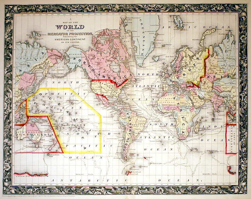 1860 ''Map of the World...''  - Mitchell