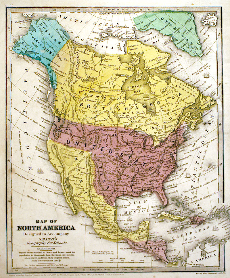 c 1846 ''Map of North America'' - Burgess