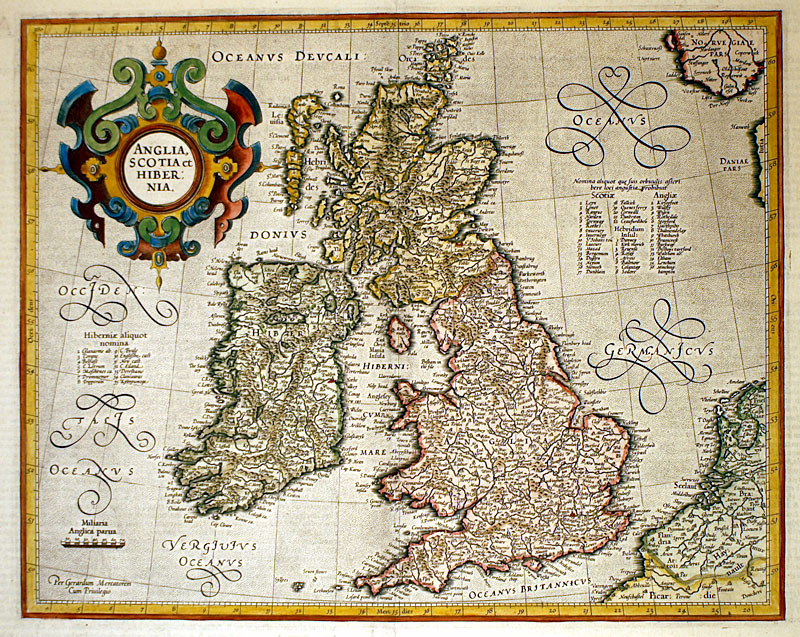 ''Anglia, Scotia et Hibernia'' c 1623 - Mercator-Hondius