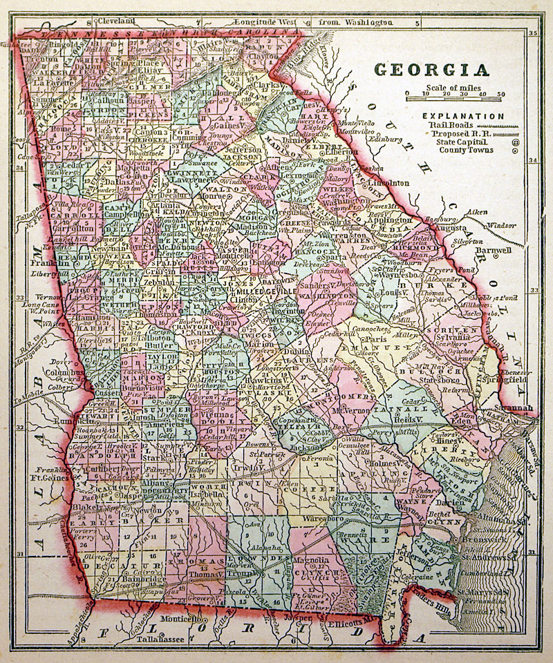 GEORGIA c. 1857 - Morse & Gaston