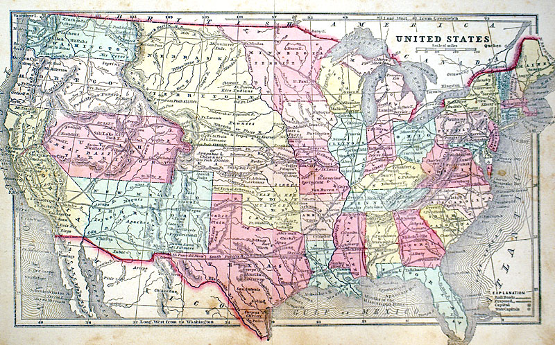 c 1857 UNITED STATES - Morse & Gaston - Western Expansion