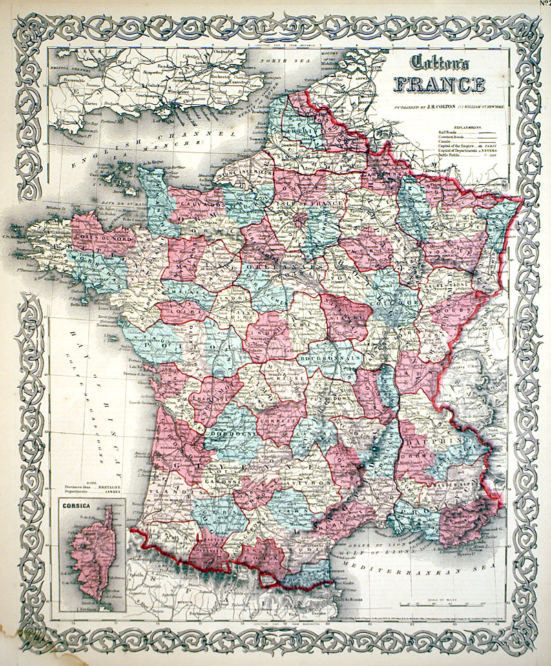 â€œColton's FRANCEâ€ c 1855