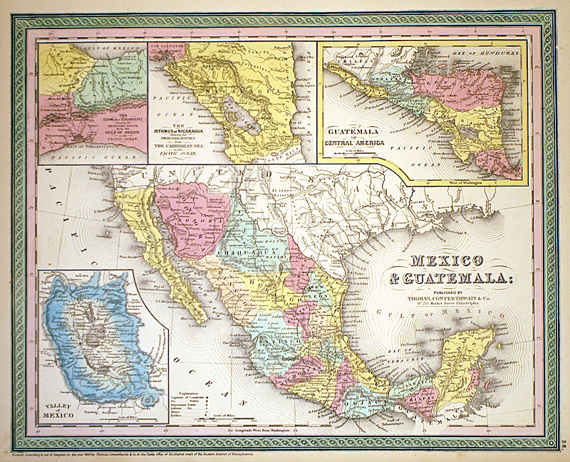 ''MEXICO & GUATEMALA'' c 1850 - Cowperthwait