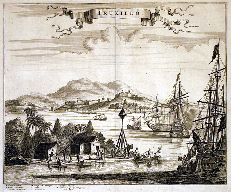 c 1671 Montanus Truxillo Honduras View