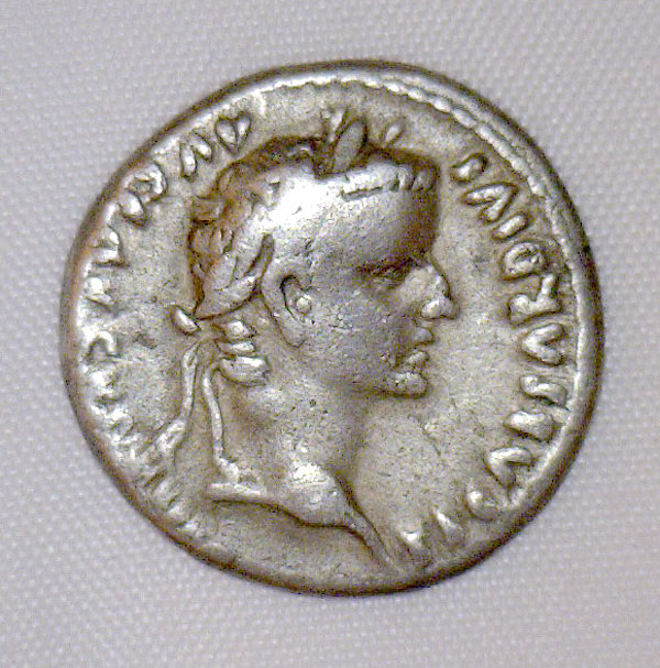 Silver Denarius - Ancient Rome, Tiberius 