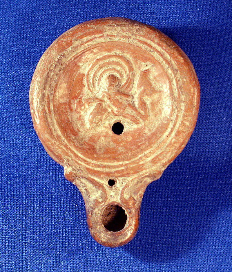 Terracotta Oil Lamp - Nymph on Dolphin - c 1st century AD