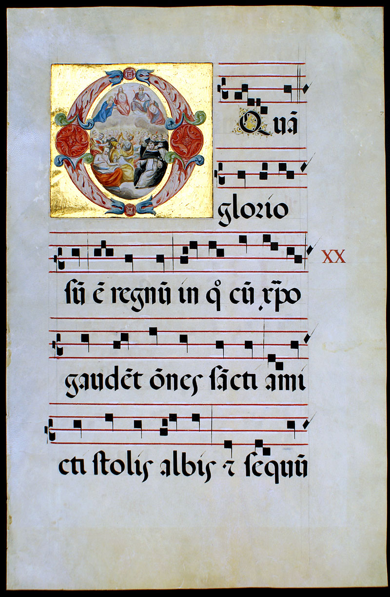 Exceptional Gregorian Chant w miniature painting of All Saints
