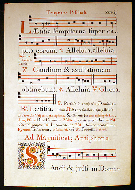 Gregorian Chant - Italy, c. 1778 - Elaborate initial