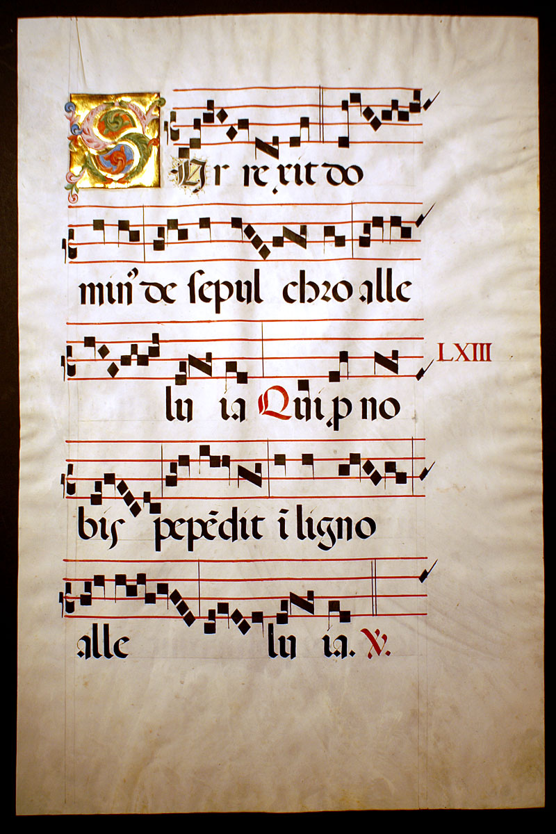 Gregorian Chant - unusually large size - beautiful initial
