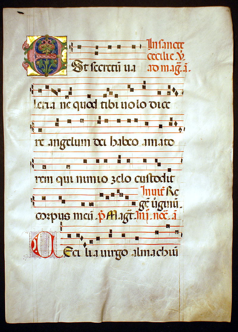 Gregorian Chant, c. 1470-80 with exceptional initial