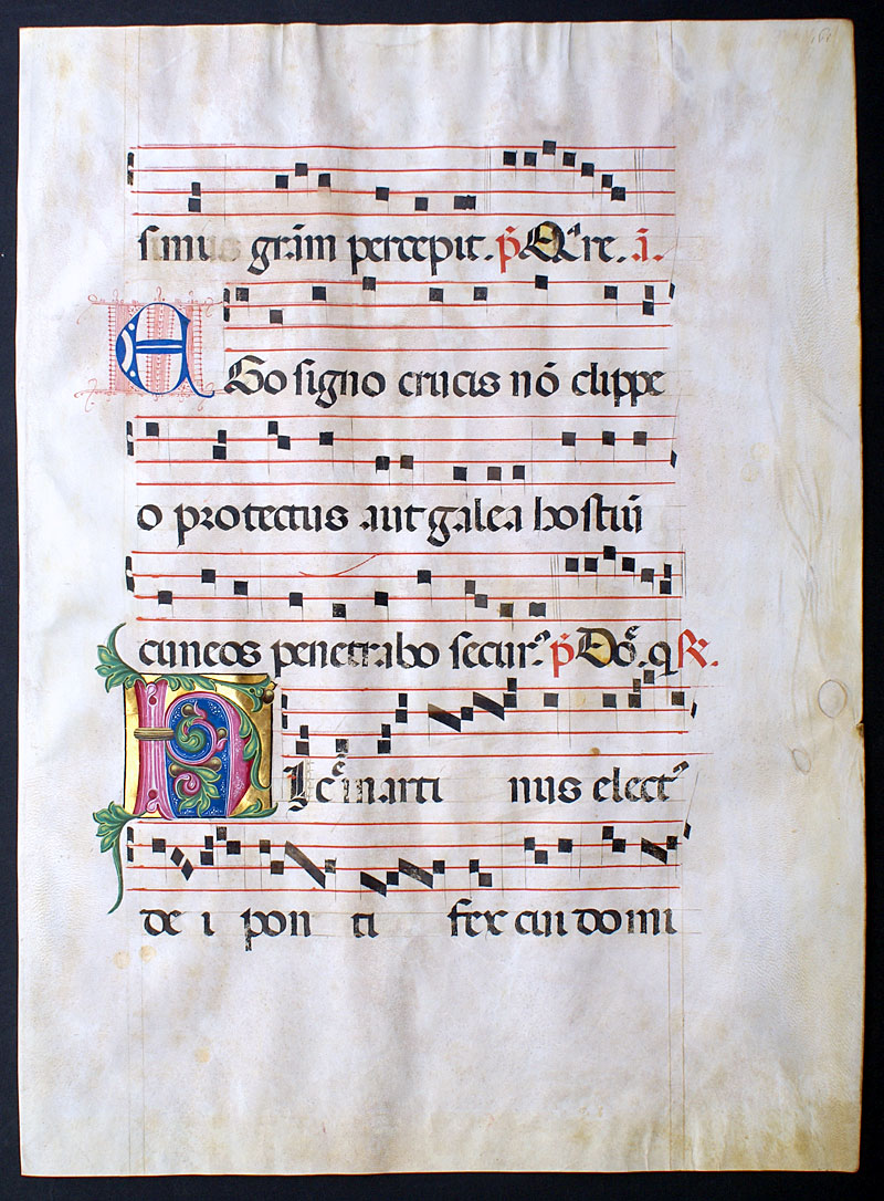 c 1470-80 Gregorian Chant - Elaborate illuminated initial