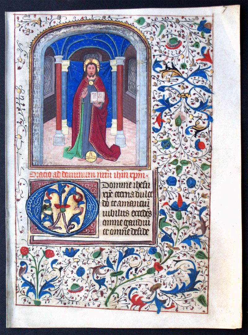 c 1455-65 Flanders -Salvator Mundi - Book of Hours Leaf