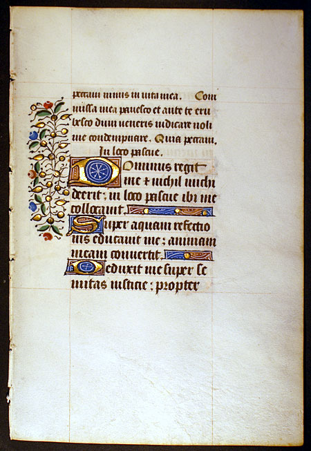 Medieval Book of Hours Leaf - The Lord is my Shepherd