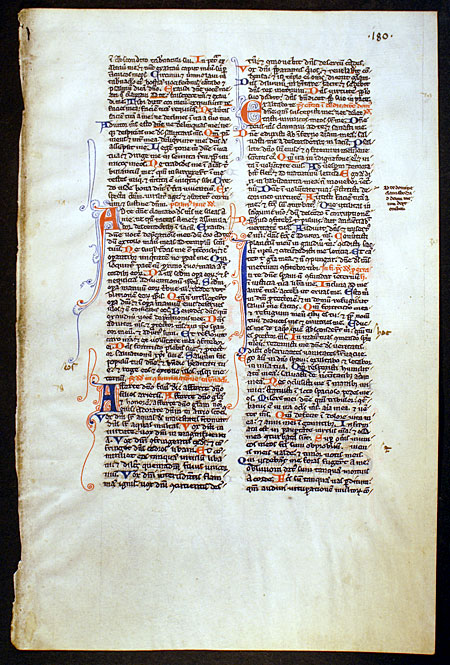 Medieval Bible Leaf - 6 complete Psalms
