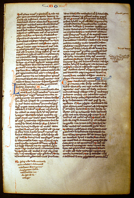 Medieval Bible Leaf - Proverbs - Extensive Glossing