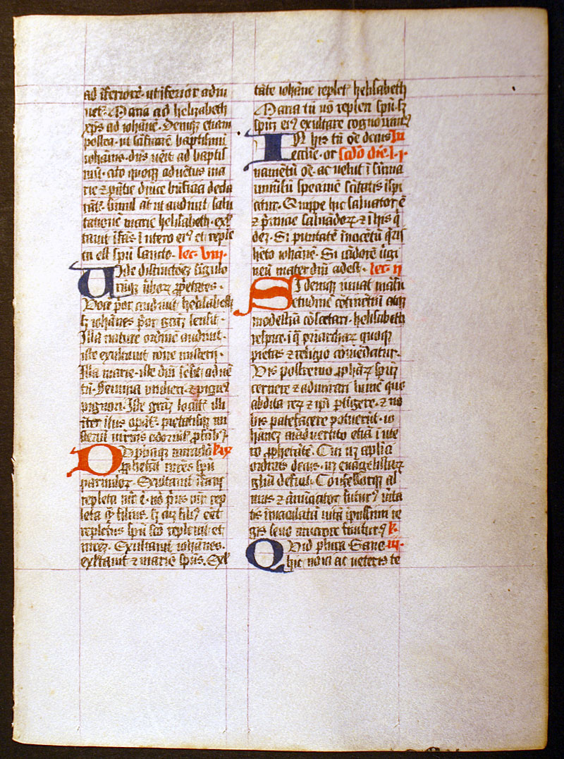 Medieval Breviary Leaf - Commentary by the Venerable Bede