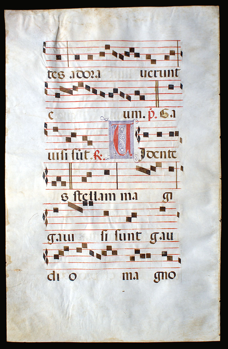 Antiphonal Leaf c 1525 - THREE MAGI - Gregorian Chant