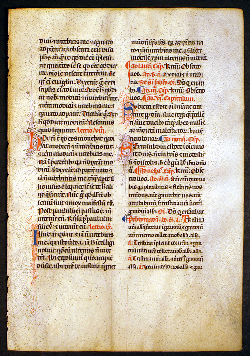 Medieval Breviary Leaf - c 1350 - Unusually large