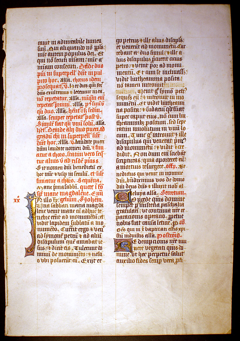 Medieval Missal Leaf - England - Use of Sarum c 1400-20