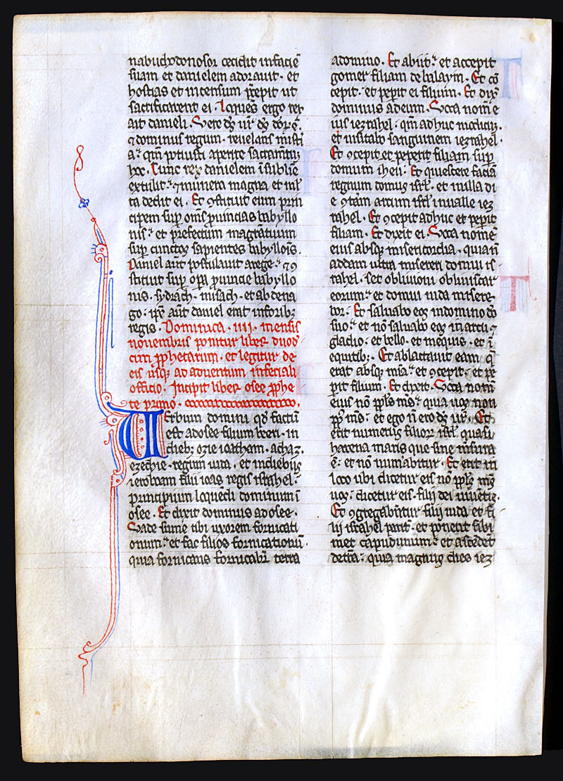 Medieval Breviary Leaf c 1300 - Daniel & Hosea