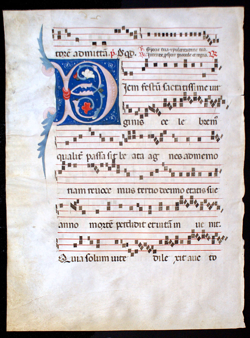 Gregorian Chant - c 1375-1400 - Elaborate Initial