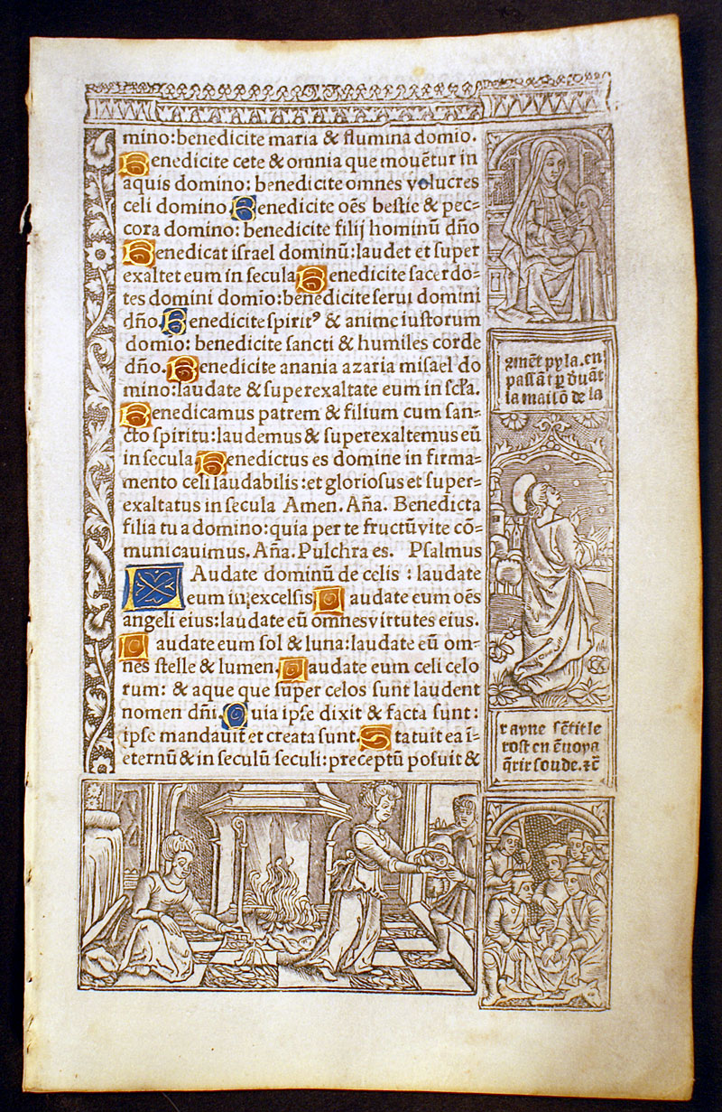 Book of Hours Leaf - c 1518 Psalms of Praise