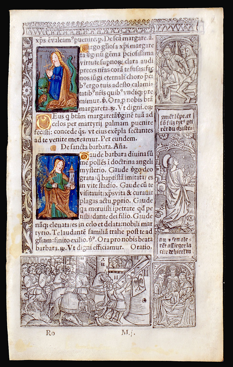Apollonia, Barbara & Margaret - c 1518 Book of Hours Leaf