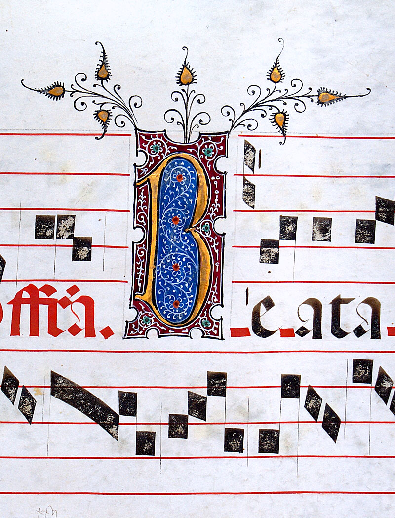 c 1460-90 Gregorian Chant - Hymns - Elaborate initials