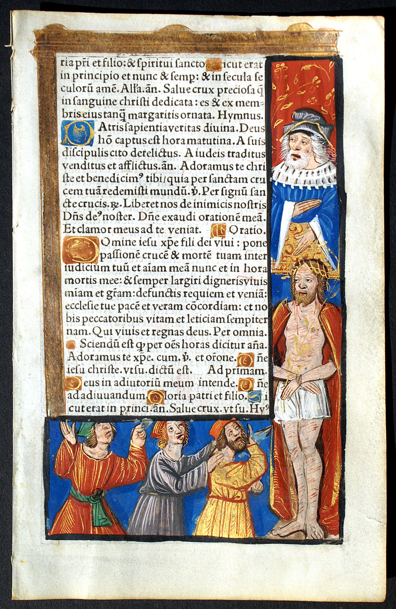 Christ before Pilate - c 1518 Book of Hours Leaf