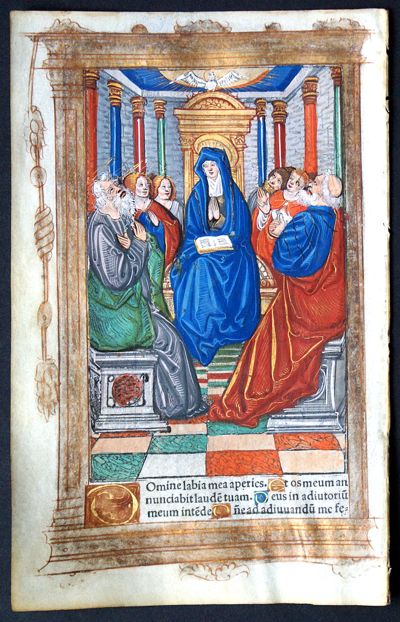 Book of Hours Leaf - c 1518 - Miniature of The Pentecost