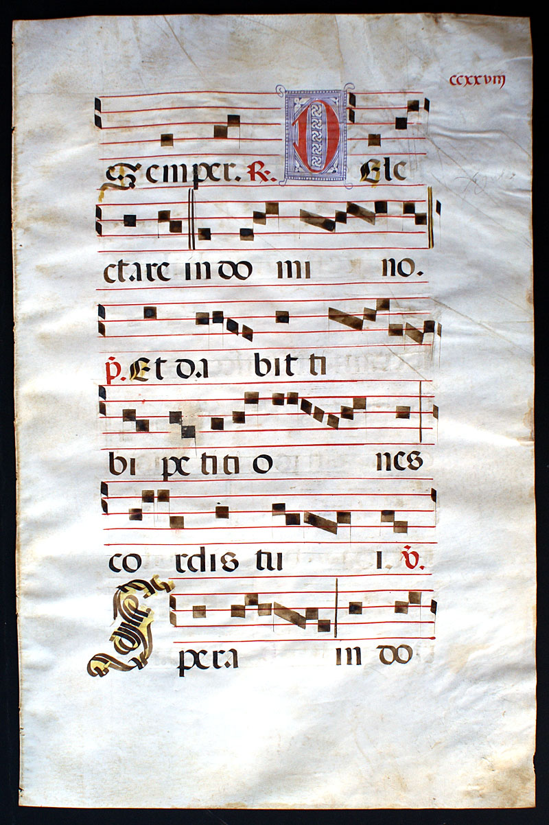 Gregorian Chant, c 1525 Spain - Two elaborate initials