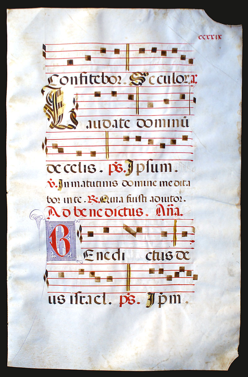 Antiphonal Leaf c 1525 - Gregorian Chant - Luke & Psalms