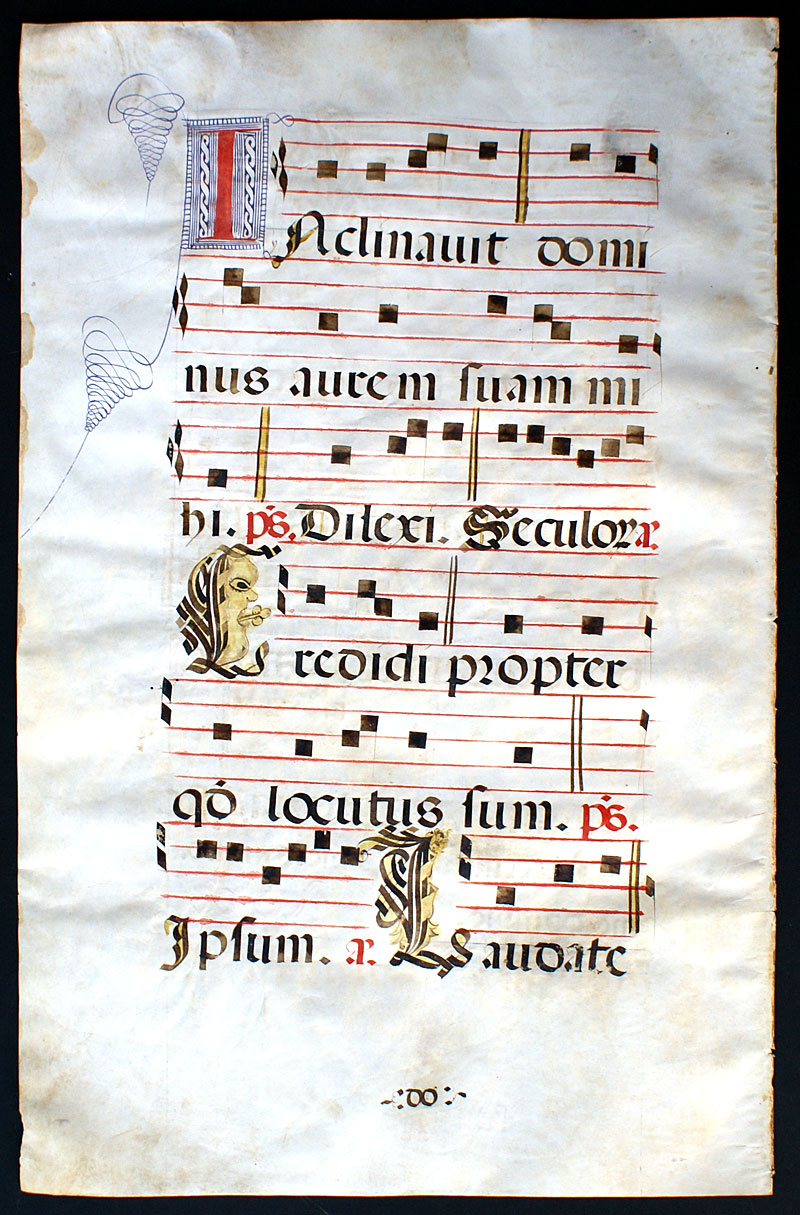 Antiphonal Leaf - Initial with face, Spain, circa 1525