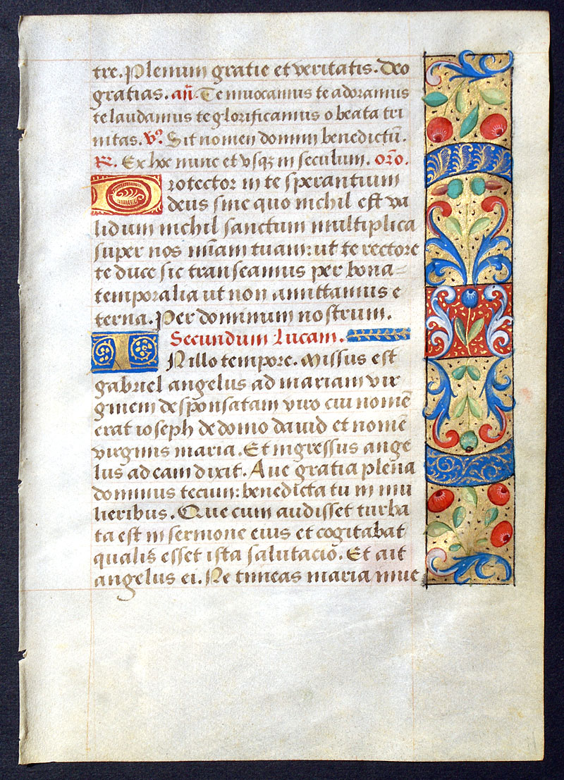 Book of Hours Leaf c 1470-90 - Annunciation - Beautiful borders