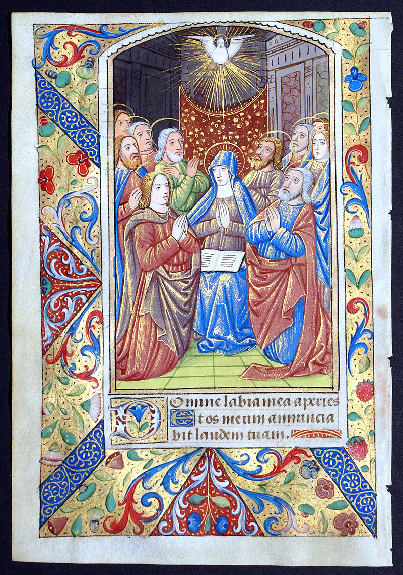 Book of Hours Leaf c 1470-90 - The Pentecost