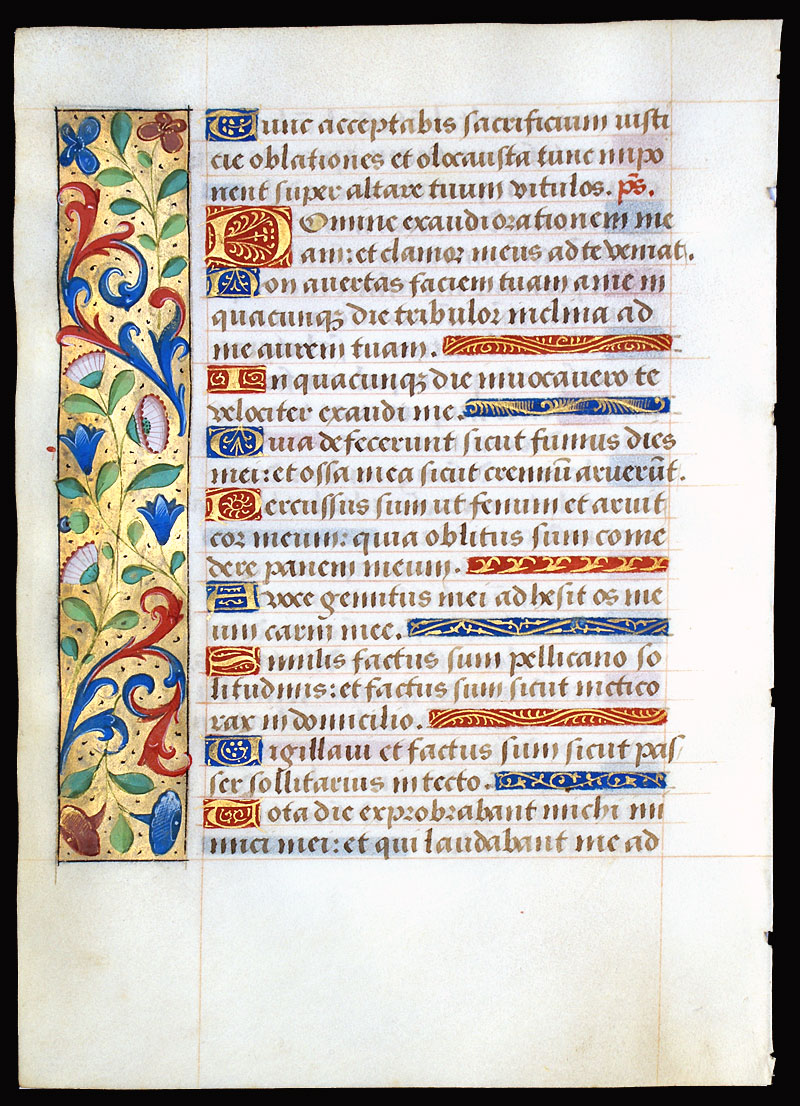 A beautiful book of Hours Leaf - c 1470-90 - elaborate borders