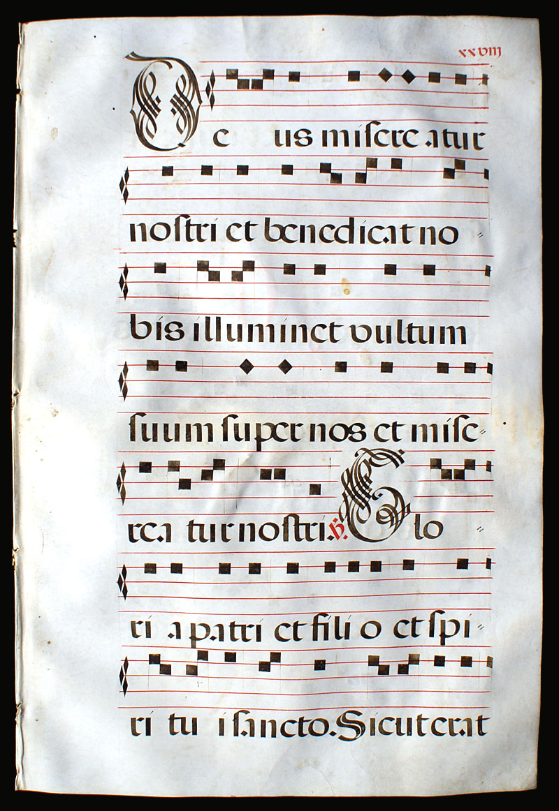Gregorian Chant - c 1612 - Antiphonal Leaf - Exultation of Cross