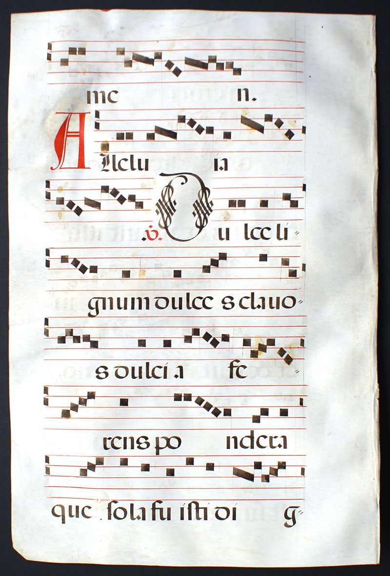 Antiphonal Leaf c 1612 - Gregorian Chant Exultation of Cross