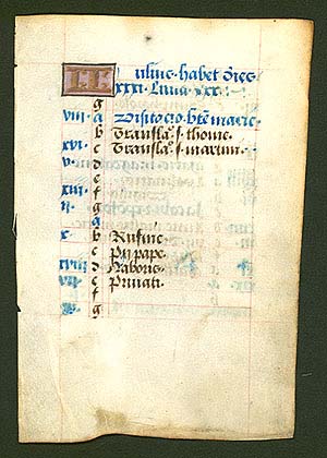 Book of Hours Calendar Leaf for July c 1500