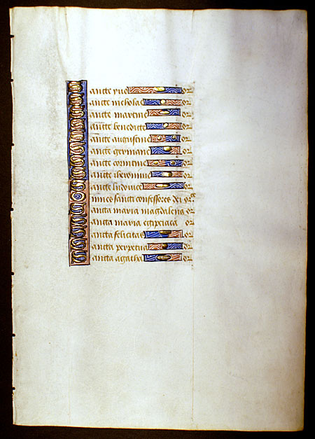 Medieval Book of Hours - Litany of the Saints