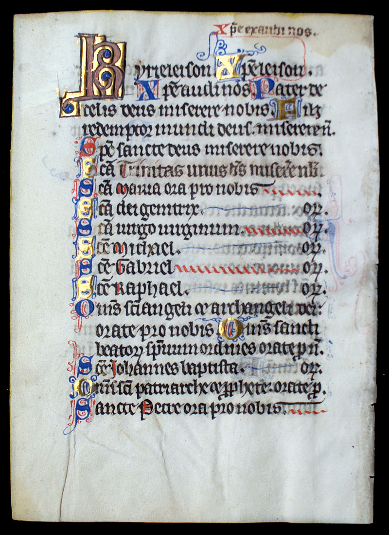 Medieval Psalter Leaf - Nicene Creed & Litany