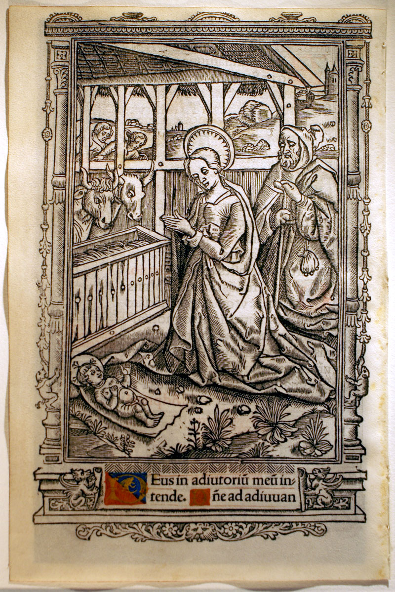 Renaissance Book of Hours Leaf - The Nativity
