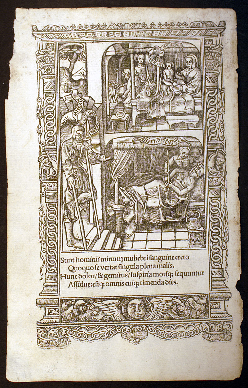 Printed 1505 - Ages of Man - Book of Hours Leaf
