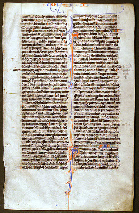 Medieval Bible Leaf - I Corinthians - ''Love is patient...''