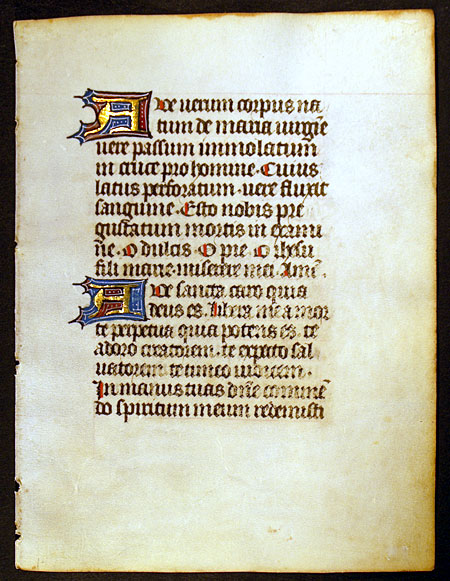 Medieval Book of Hours Leaf - for the English market