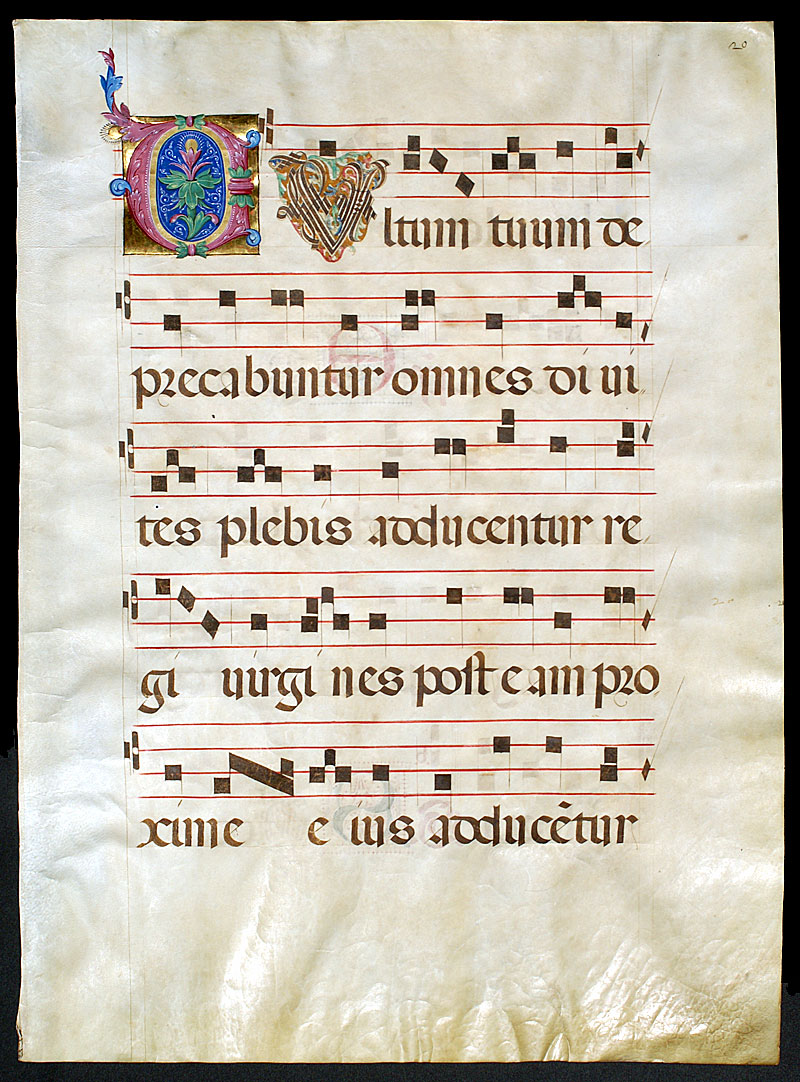 Gregorian Chant, Italy- Large Elaborate Initials - Psalms